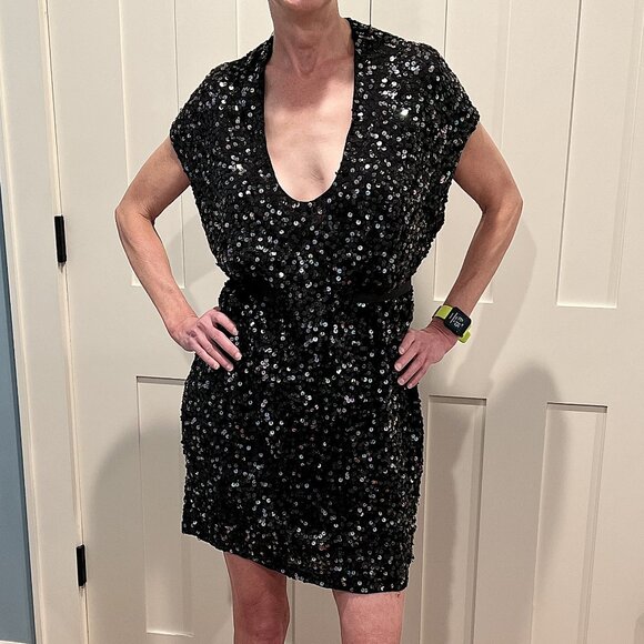 Patrizia Pepe Sequined Mini Dress Sz 44 - Picture 1 of 13